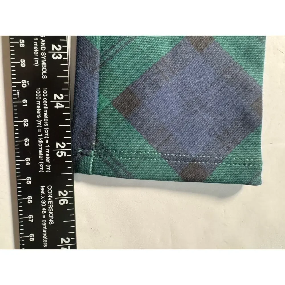 Gymboree Girls Size 12 Green Navy Plaid Pull On Stretch Pants NWOT